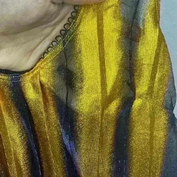 House of Harlow Gold Multi-Color Peplum Blouse - Picture 3 of 4